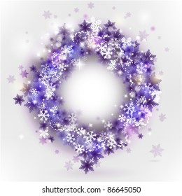 snowflakes on circle