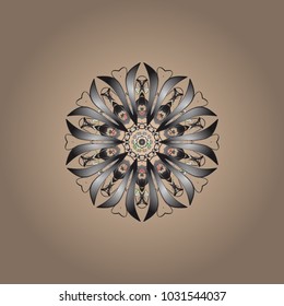Snowflakes on a colored background. Snowflake vector pattern. Vector illustration. Isolated cute snowflakes on colorful background.