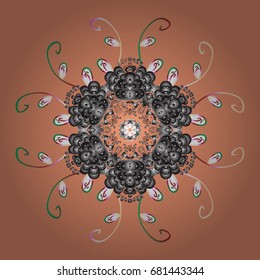 Snowflakes on a colored background. Snowflake vector pattern. Vector illustration. Isolated cute snowflakes on colorful background.