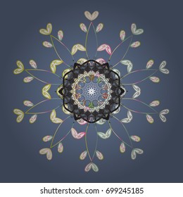 Snowflakes on a colored background. Snowflake vector pattern. Vector illustration. Isolated cute snowflakes on colorful background.