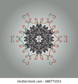  snowflakes on colorful background. 