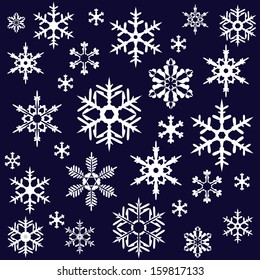 Snowflakes on dark background