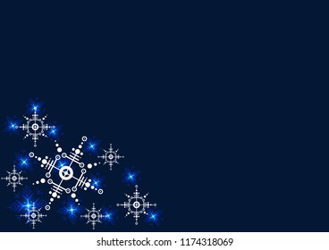 snowflakes on dark background, shining vector