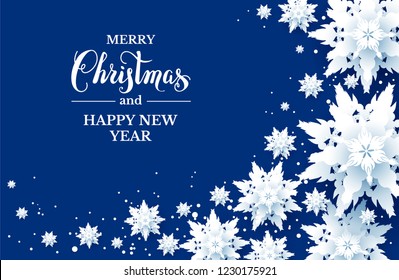 Snowflakes on dark blue