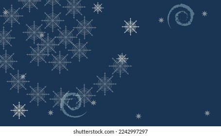 copos de nieve sobre un fondo azul oscuro para la decoración