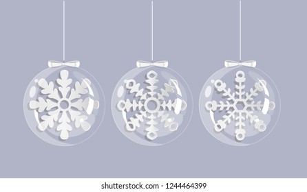 snowflakes on grey background