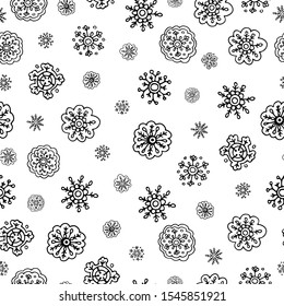 snowflakes on an isolated background, white background, winter, snow, new year