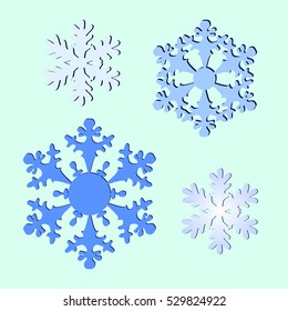 snowflakes on a light background, vector illustration