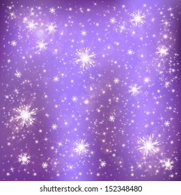 Snowflakes on a lilac background
