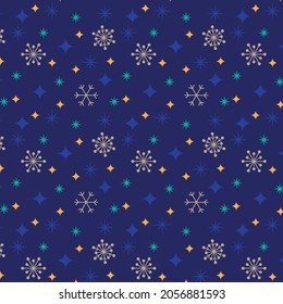 Snowflakes on navy blue background.winter snowflakes