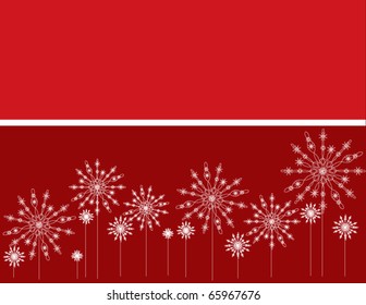 Snowflakes on a navy red background for the insertion of text