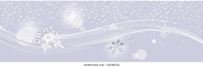 snowflakes on purple New Year background