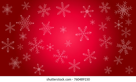 Snowflakes On Red Background Stock Vector (royalty Free) 760489150 