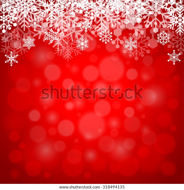 Snowflakes On Red Background Detailed Vector Stock Vector (Royalty Free