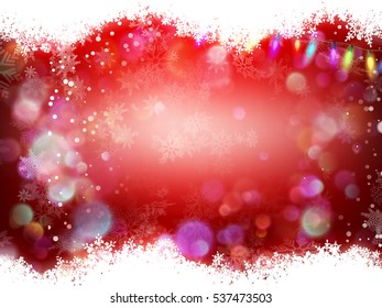Snowflakes on Red Background. EPS 10 vector file included