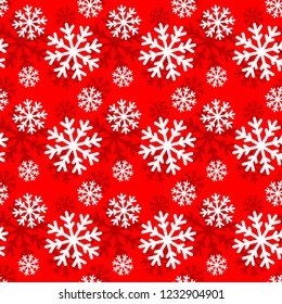 Snowflakes on a red background in vector EPS8