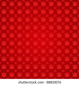 Snowflakes on red background. Winter seamless pattern