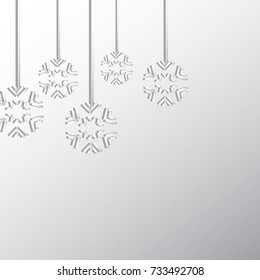 Snowflakes on silver background can be used anything related to Christmas, New Year, Winter or Holiday. 