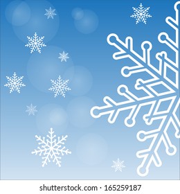 Snowflakes on a solar background. Illustration for your design