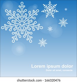 Snowflakes on a solar background. Illustration for your design