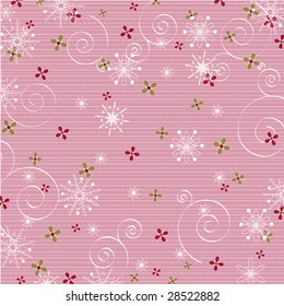 Snowflakes on Striped Background