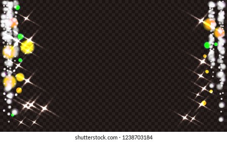 Snowflakes on a transparent background. Abstracts are now on Christmas design. Place for your text or photo. Vector illustration