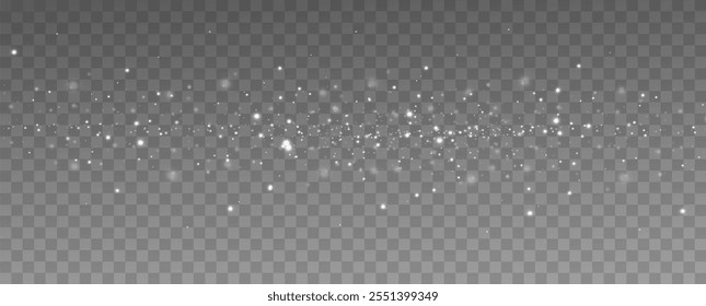 snowflakes on a transparent background. Snow storm effect. Winter snowfall.Christmas.