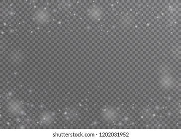 Snowflakes on transparent background. Vector illustration.