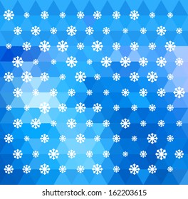 Snowflakes on triangles - Christmas background