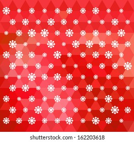 Snowflakes on triangles - Christmas background