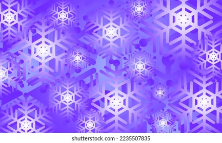 Snowflakes on violet blue background,snow night,Christmas background design. vector illustration.