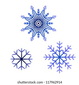 Snowflakes on white