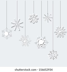 Snowflakes on a White Background