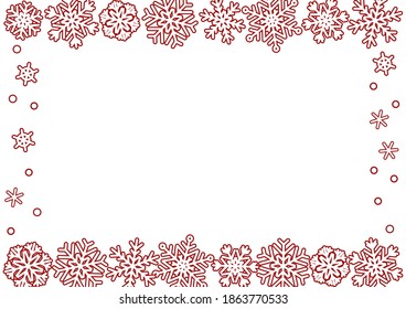 Copos de nieve con fondo blanco - bordes para el diseño festivo de tarjetas de felicitación de invierno para Navidad y Año Nuevo