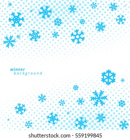 Snowflakes on white background. Christmas vector design for backdrop