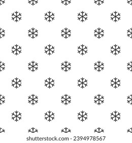 Snowflakes on a white background, seamless pattern. New Year party background.