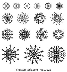 Snowflakes on a white background. Vector illustration.