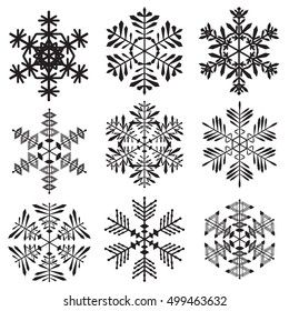 Snowflakes on a white background. Vector illustration.