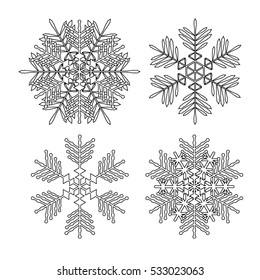 Snowflakes on a white background. Vector illustration.
