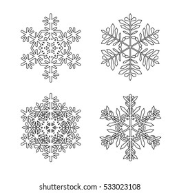 Snowflakes on a white background. Vector illustration.