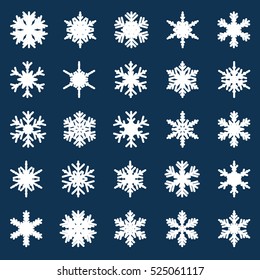 Snowflakes one size vector set
