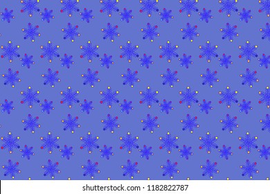 Snowflakes Original Pattern. Snowfall Geometric Vector Illustration. Merry Christmas and New Year Design
