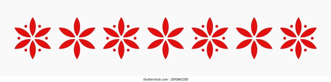 Schneeflocken schmücken Weihnachtsgrenze. Vektorgrafik.
