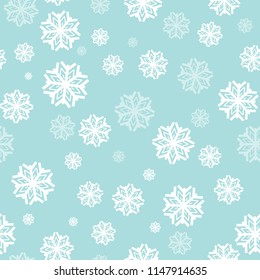 Snowflakes Pattern Background for Christmas and New year. Seamless. Vector Illustration