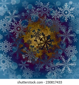 Snowflakes pattern background. Geometric natural flakes shapes elements. Greeting banner winter holiday. Vector EPS10.