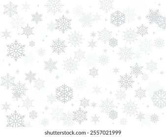 Snowflakes pattern background. Snow Icons. Snowflakes Vector Icons. Seamless luxury wrapping paper grey pattern on white background isolated. Trendy modern illustraion. Silver glitter effect.