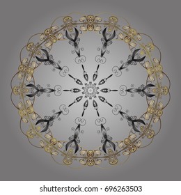 Snowflakes pattern. Snowflakes background. Snowflake ornamental pattern. Flat design of snowflakes isolated on colorful background. Vector illustration.