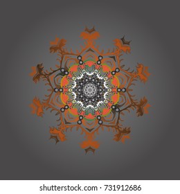 Snowflakes pattern. Snowflakes background. Vector illustration. Snowflake ornamental pattern. Flat design with abstract snowflakes isolated on background.