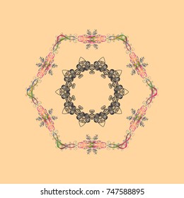 Snowflakes pattern. Snowflakes background. Vector illustration. Snowflake ornamental pattern. Flat design with abstract snowflakes isolated on background.
