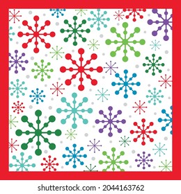 Snowflakes pattern for christmas card, gift bag, gift box or gift wrap design